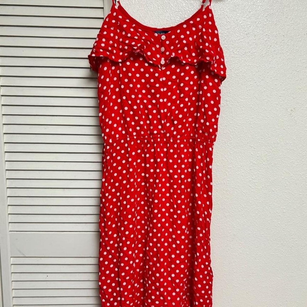 Vintage Inspired ModCloth red with white polka dot‎ dress in a size L